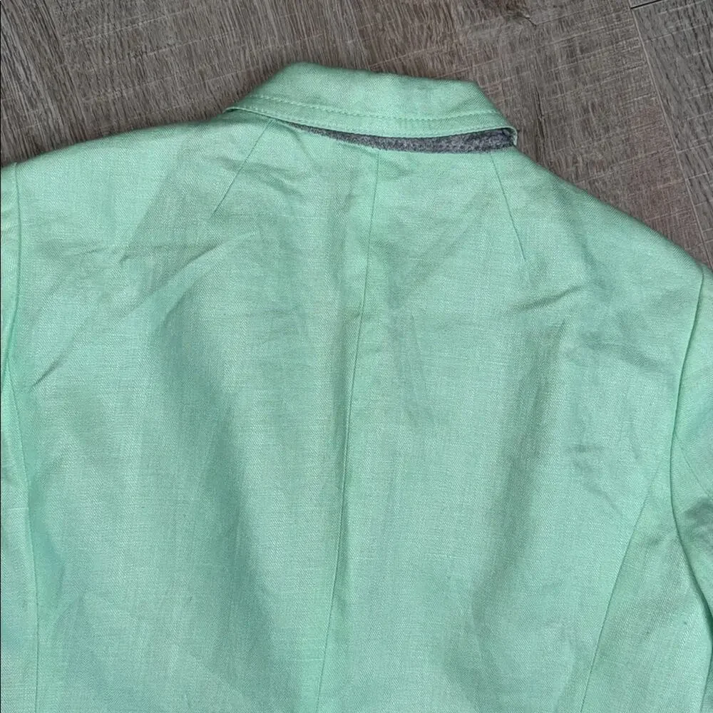 J. CREW Women’s Linen Mint Green 2 Button Blazer Jacket